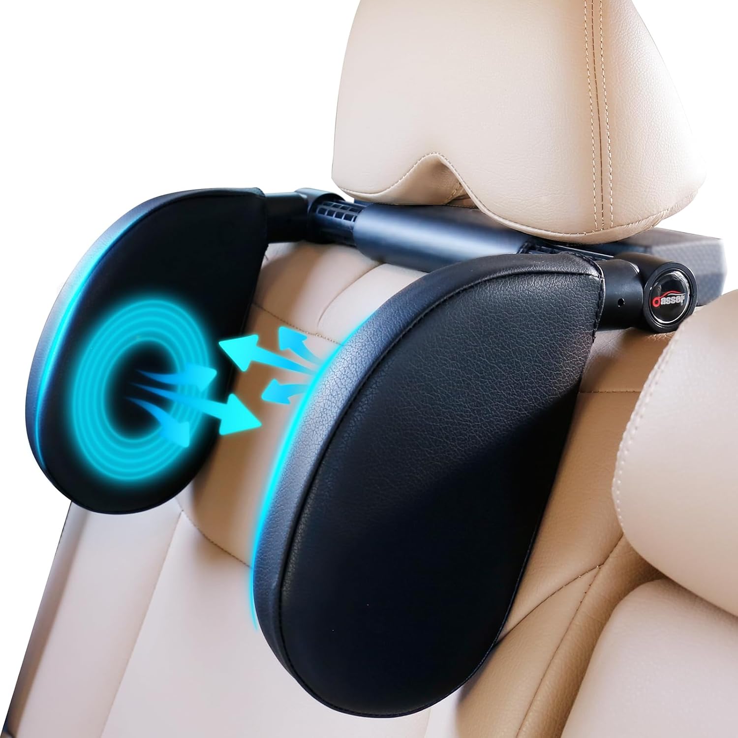 Oasser Car Seat Headrest Pillow, Detachable Adjustable Double Sided Support for Adults and Kids